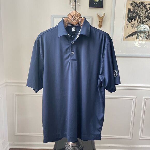 FootJoy Edgewood Country Club Dark Blue Polo Golf Shirt L - Picture 2 of 9